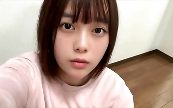 Adorable Japanese Girl in Stockings Enjoys Intense Nightly